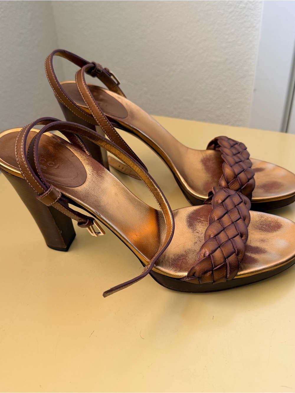 Gucci Bronze Brown Heels